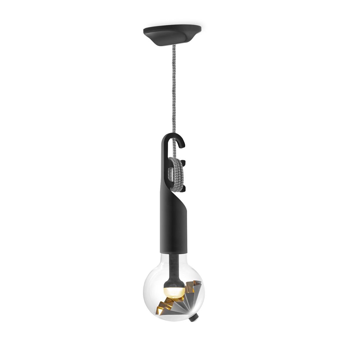 Home Sweet Home Hanglamp Move Me - Twist Cone 5.5W 2700K zwart-goud