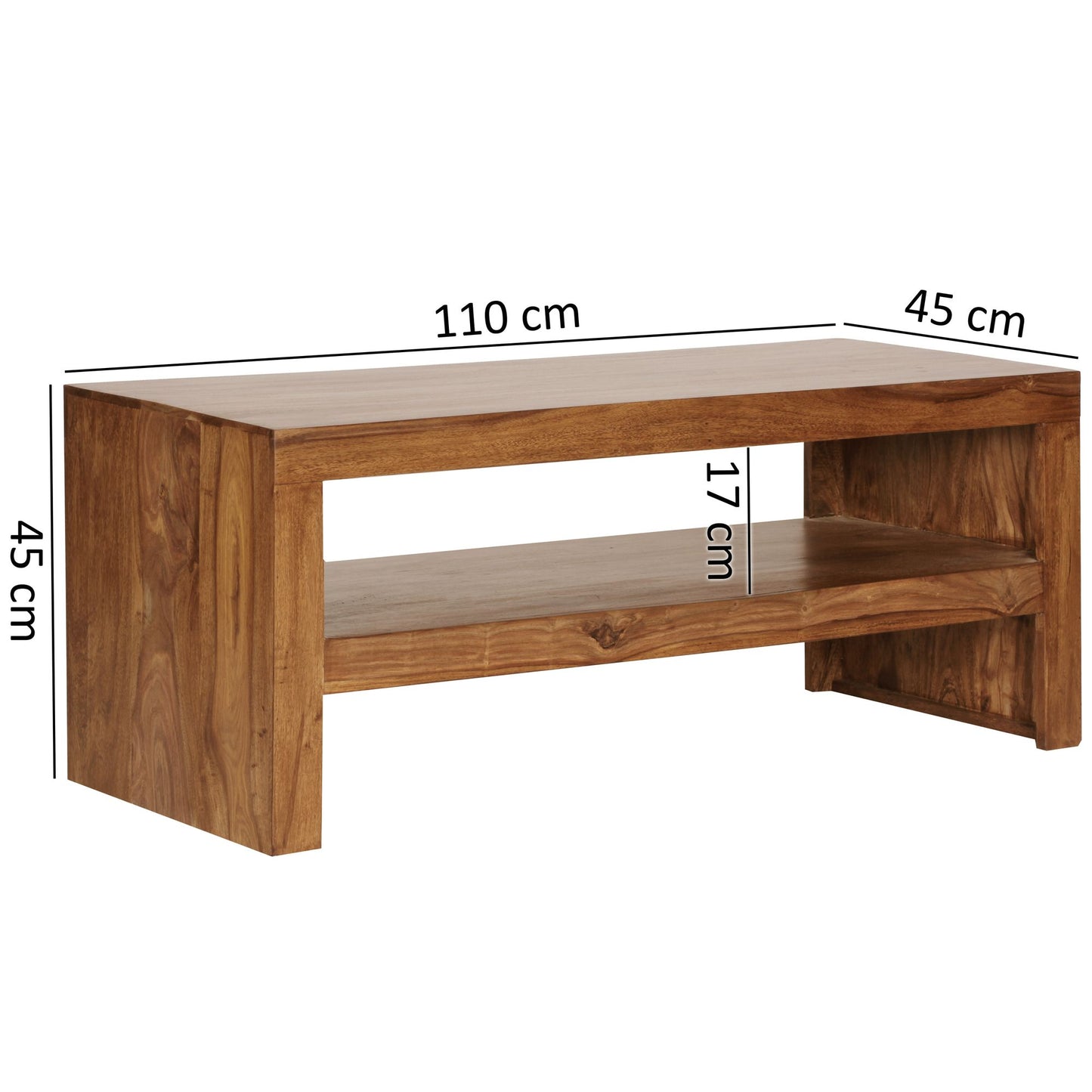 Massief houten salontafel Durban Sheesham 110 cm breed