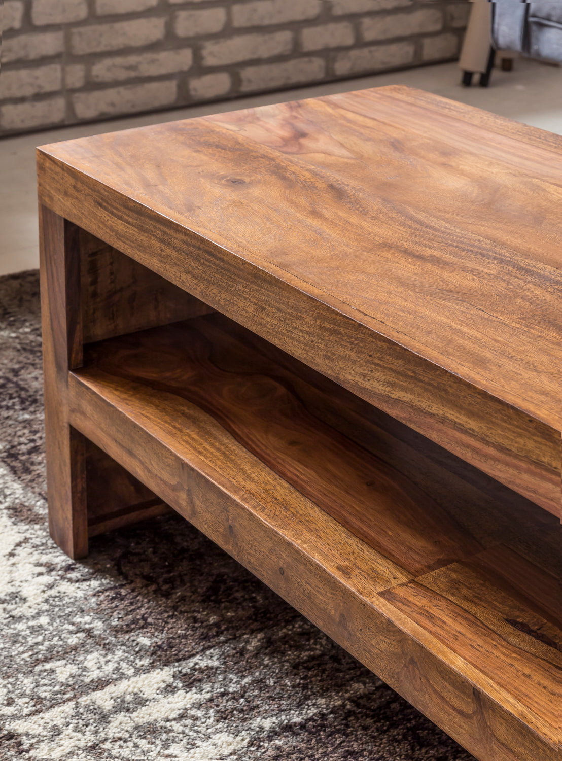 Massief houten salontafel Durban Sheesham 110 cm breed