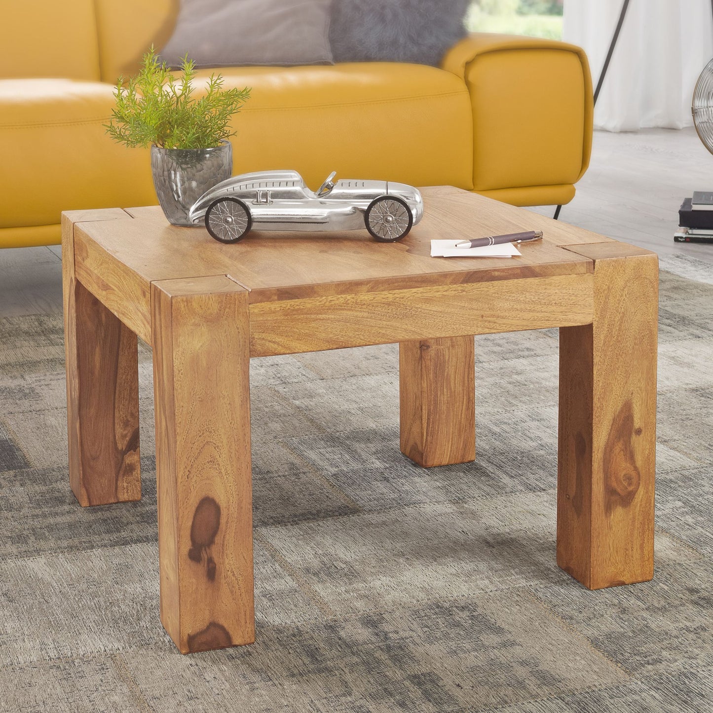 Massief houten salontafel Acacia 60 cm brede eettafel Ontwerp bruin landelijke stijl tafel natuur
