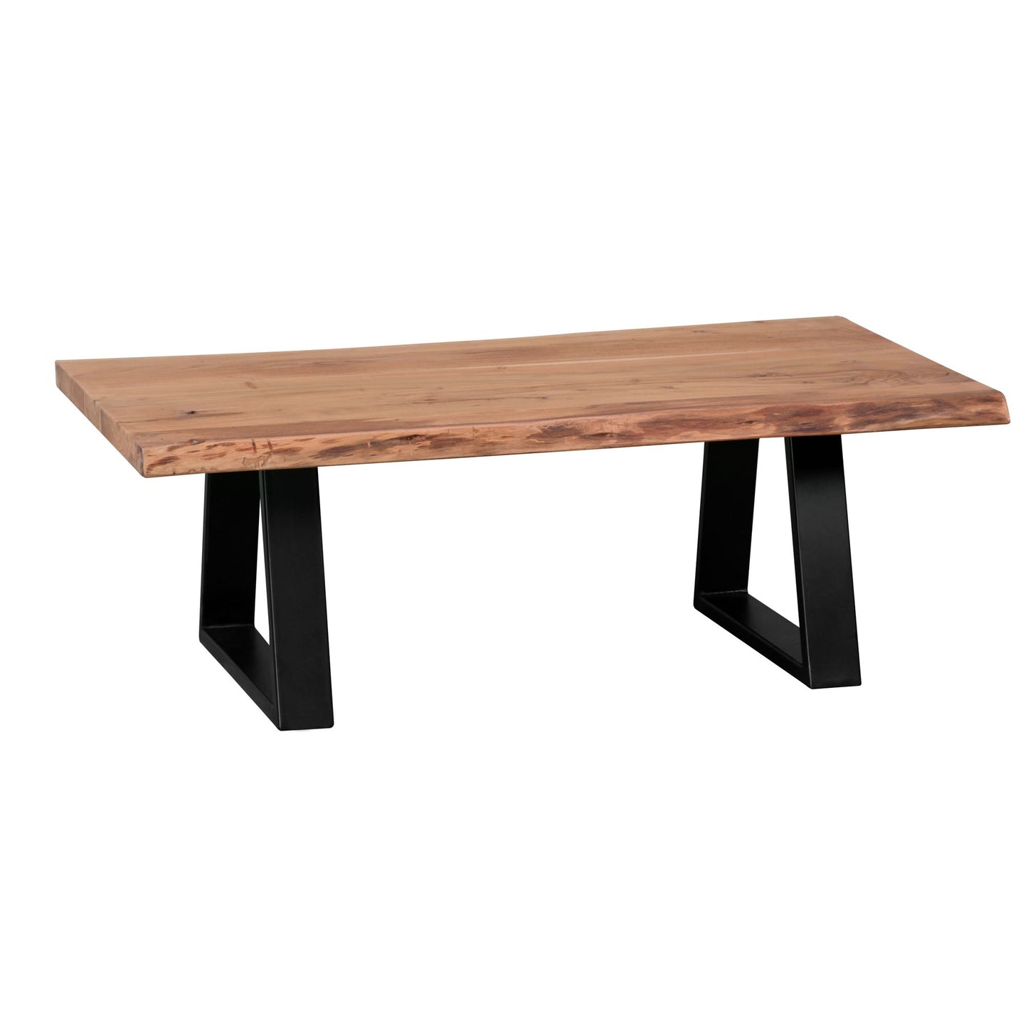 Salontafel in massief hout acacia | Salontafel 115 x 40 x 61 cm | Bijzettafel in landelijke stijl met metalen poten