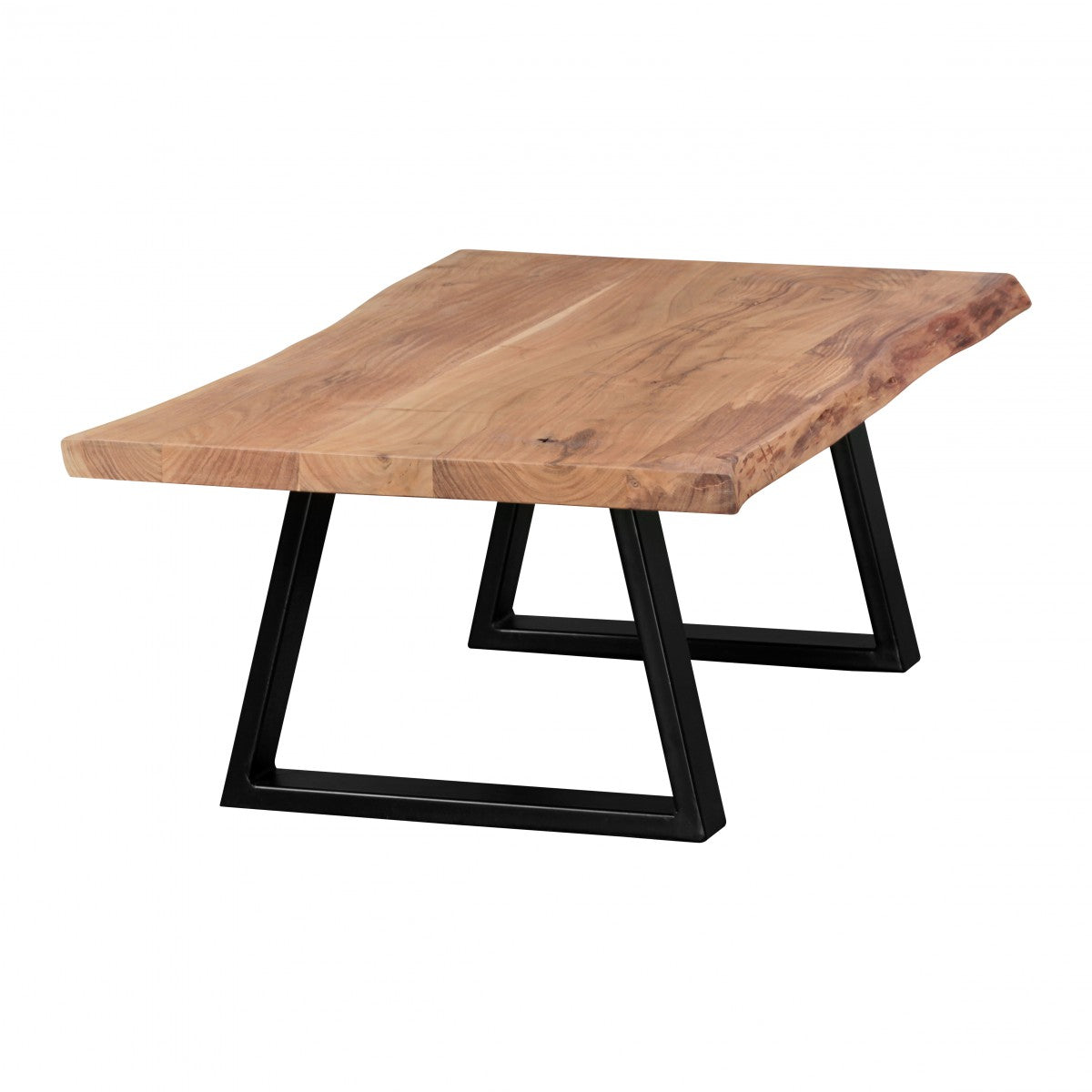 Salontafel in massief hout acacia | Salontafel 115 x 40 x 61 cm | Bijzettafel in landelijke stijl met metalen poten