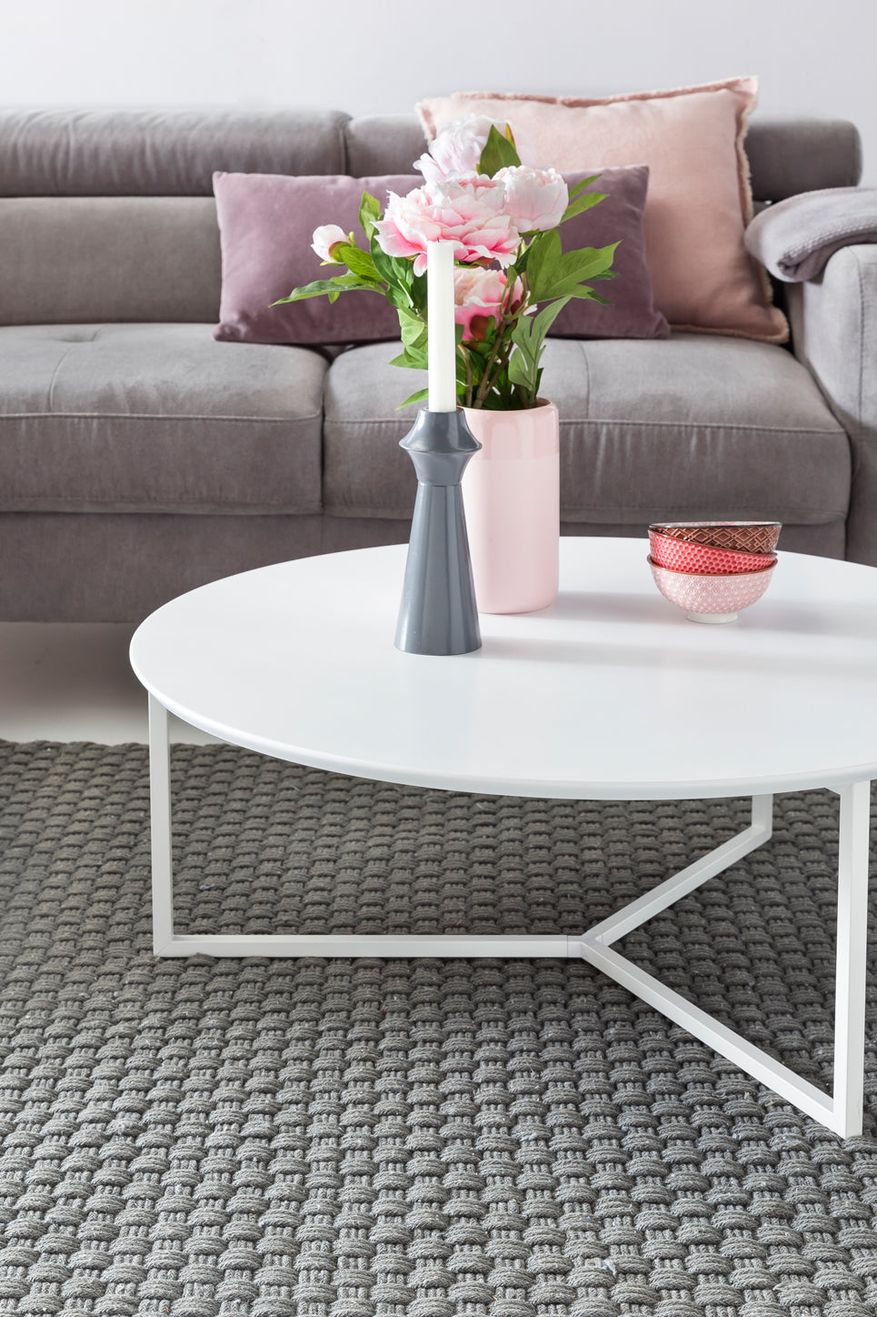 Salontafel MDF hout wit mat metalen frame a 80 cm | Salontafel gelakte salontafel modern | Salontafel ronde tafel Lounge