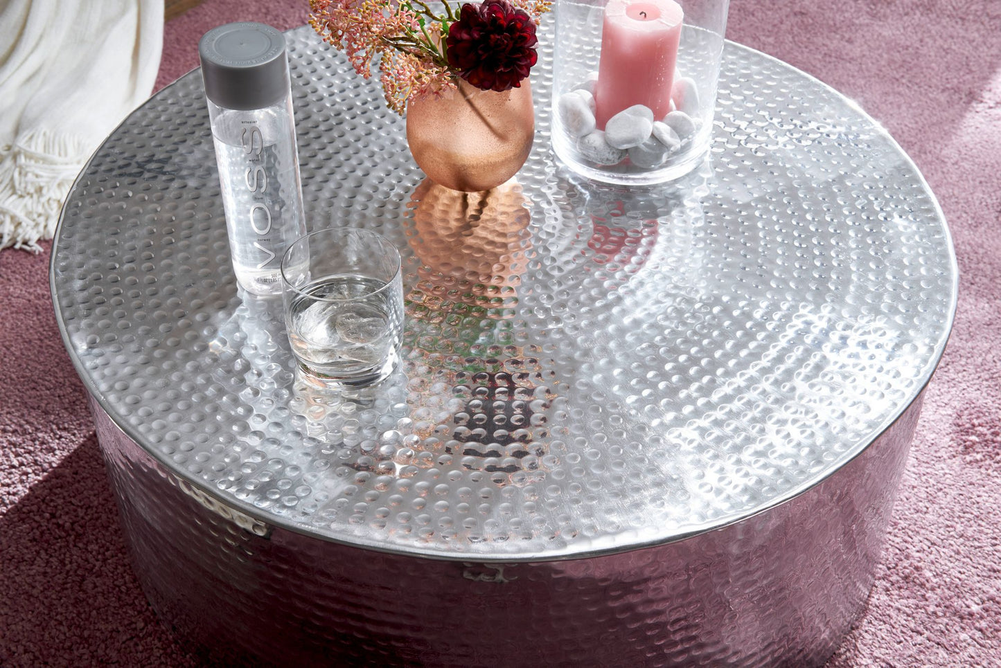 Bijzettafel RAHI 75x31x75 cm aluminium bijzettafel zilver