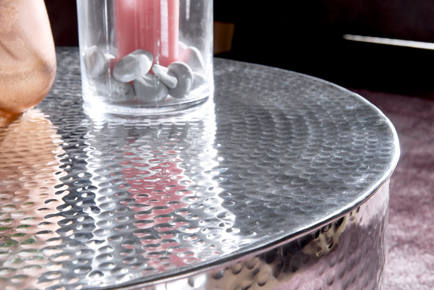 Bijzettafel RAHI 75x31x75 cm aluminium bijzettafel zilver