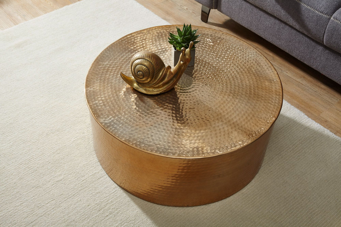 Bijzettafel RAHI 75x31x75 cm aluminium bijzettafel gold