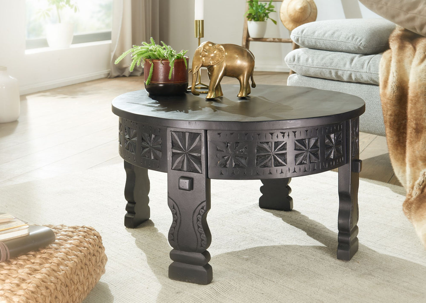 design salontafel 60x36x60 cm Mango massief houten salontafel