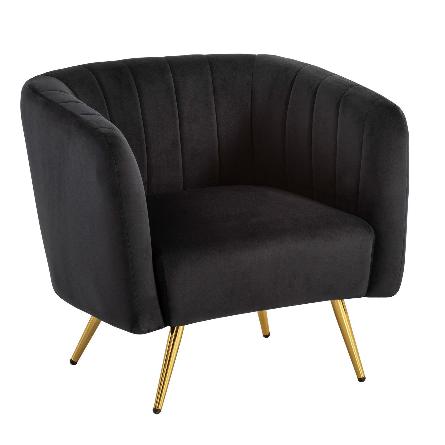 Lounge stoel clubstoel fluweel metaal zwarte cocktail stoel schelp stoel