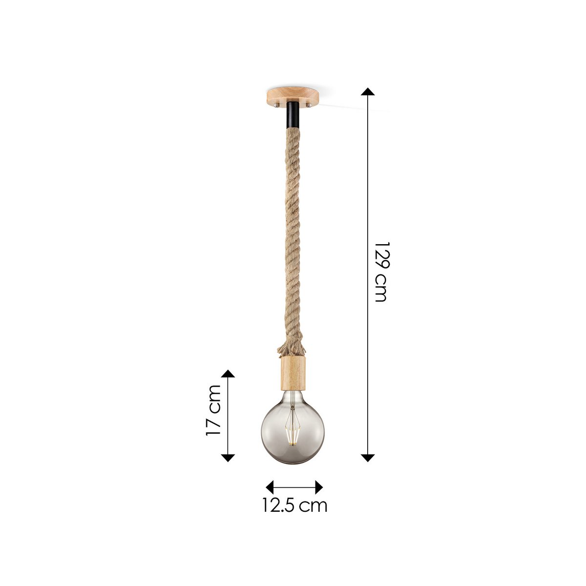 Home Sweet Home hanglamp Leonardo - G95 - dimbaar E27 rook