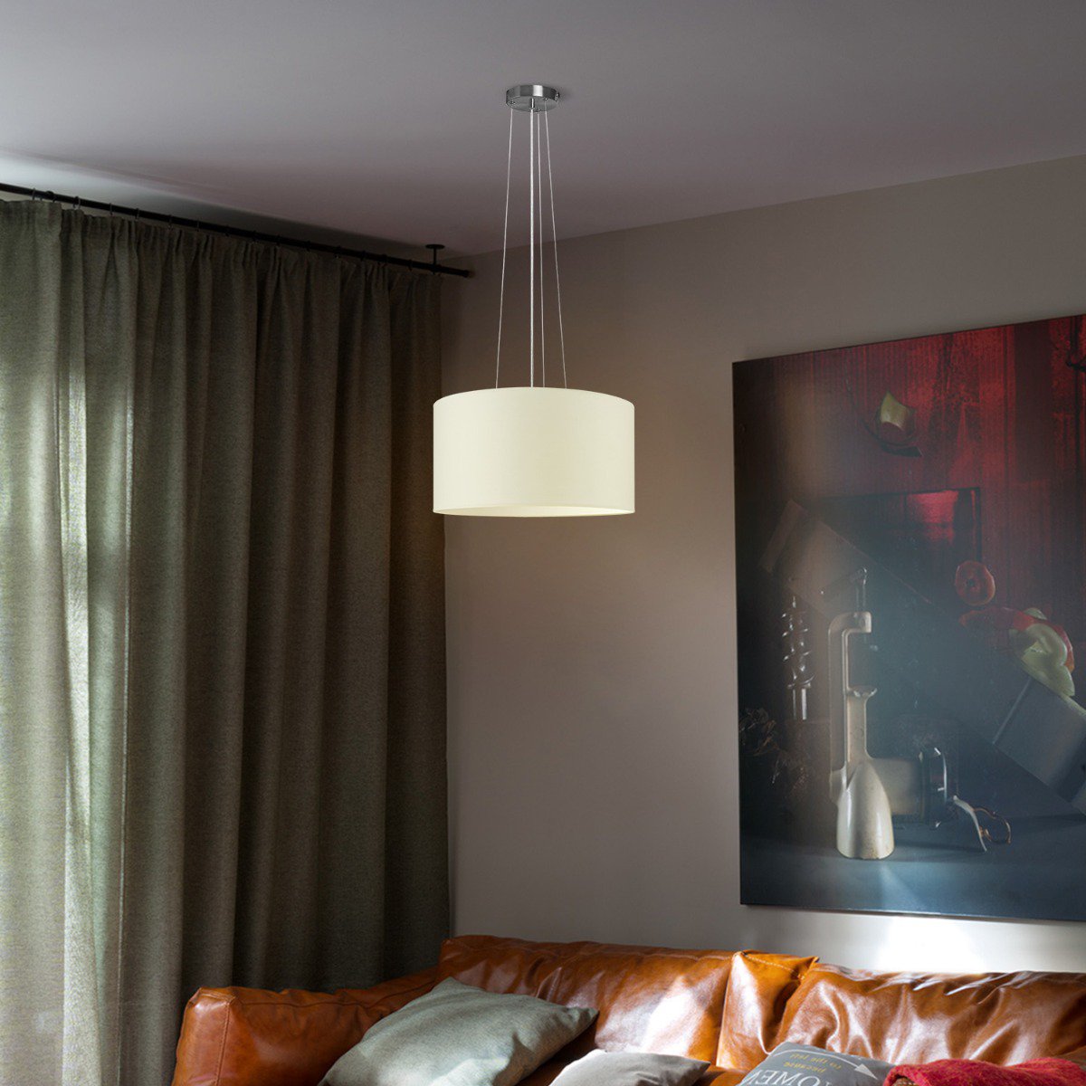 Home Sweet Home hanglamp Hover met lampenkap, E27, warm wit, 50cm