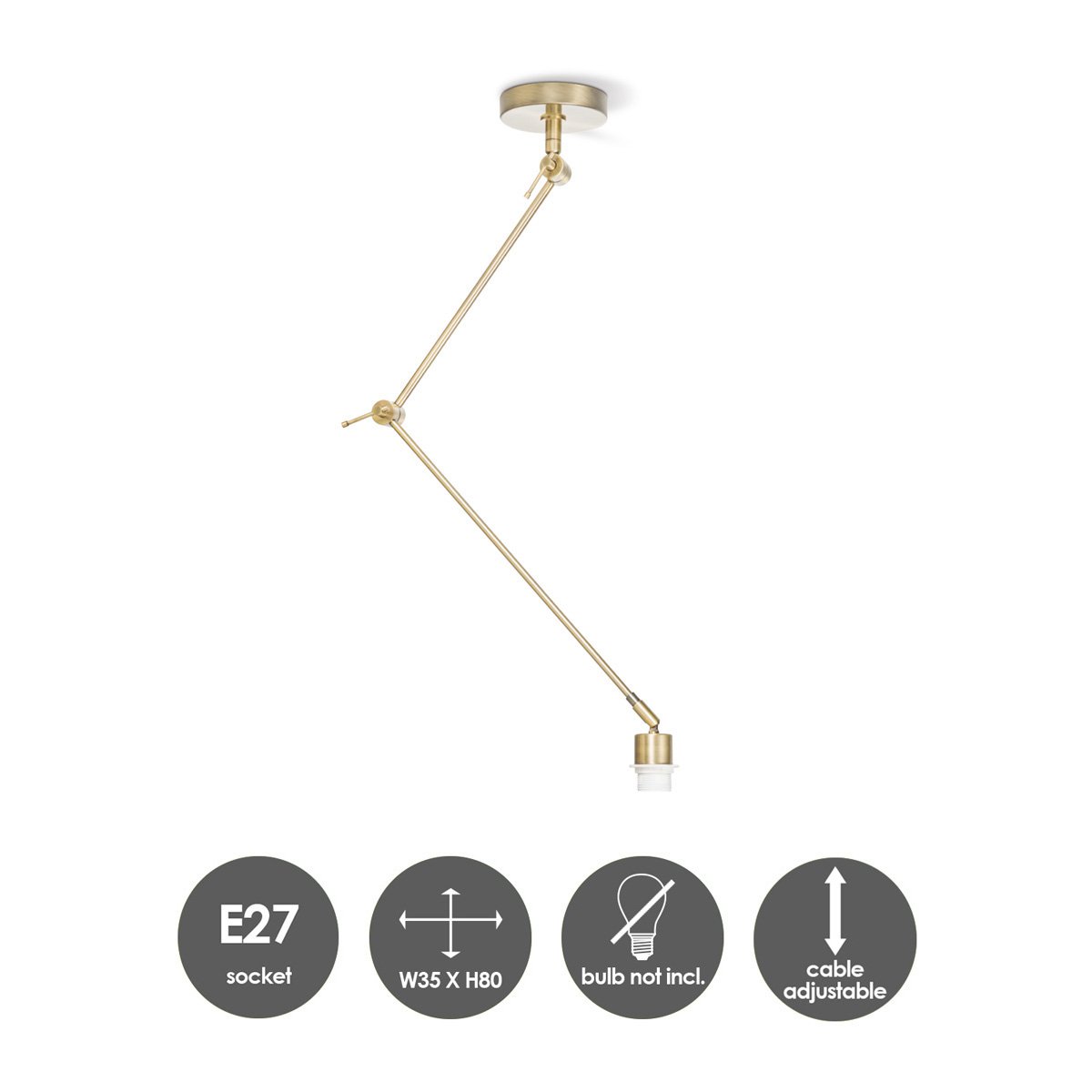 Home Sweet Home verlichtingspendel Shift 35/35/80cm - Messing