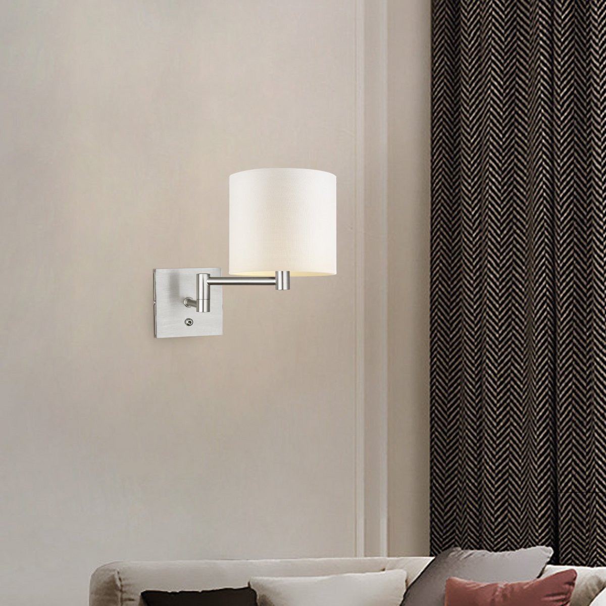 Home Sweet Home Wandlamp - Swing, E27, wit Lampenkap 20x17cm