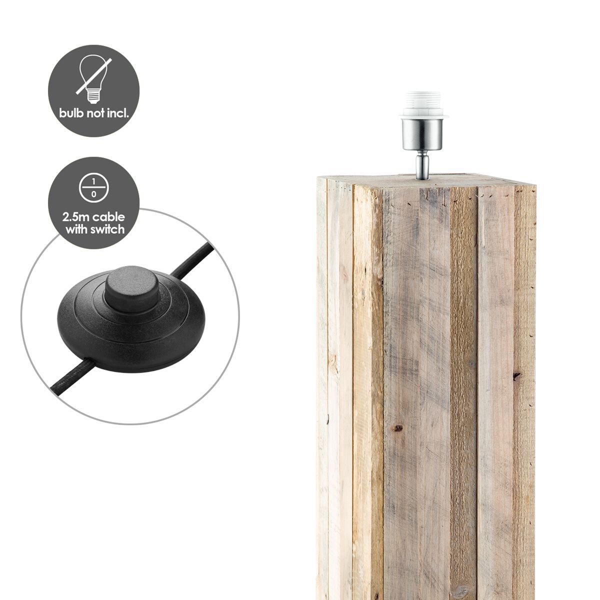 Home Sweet Home tafellamp voet Luxor 19/19/78cm - natuurlijk