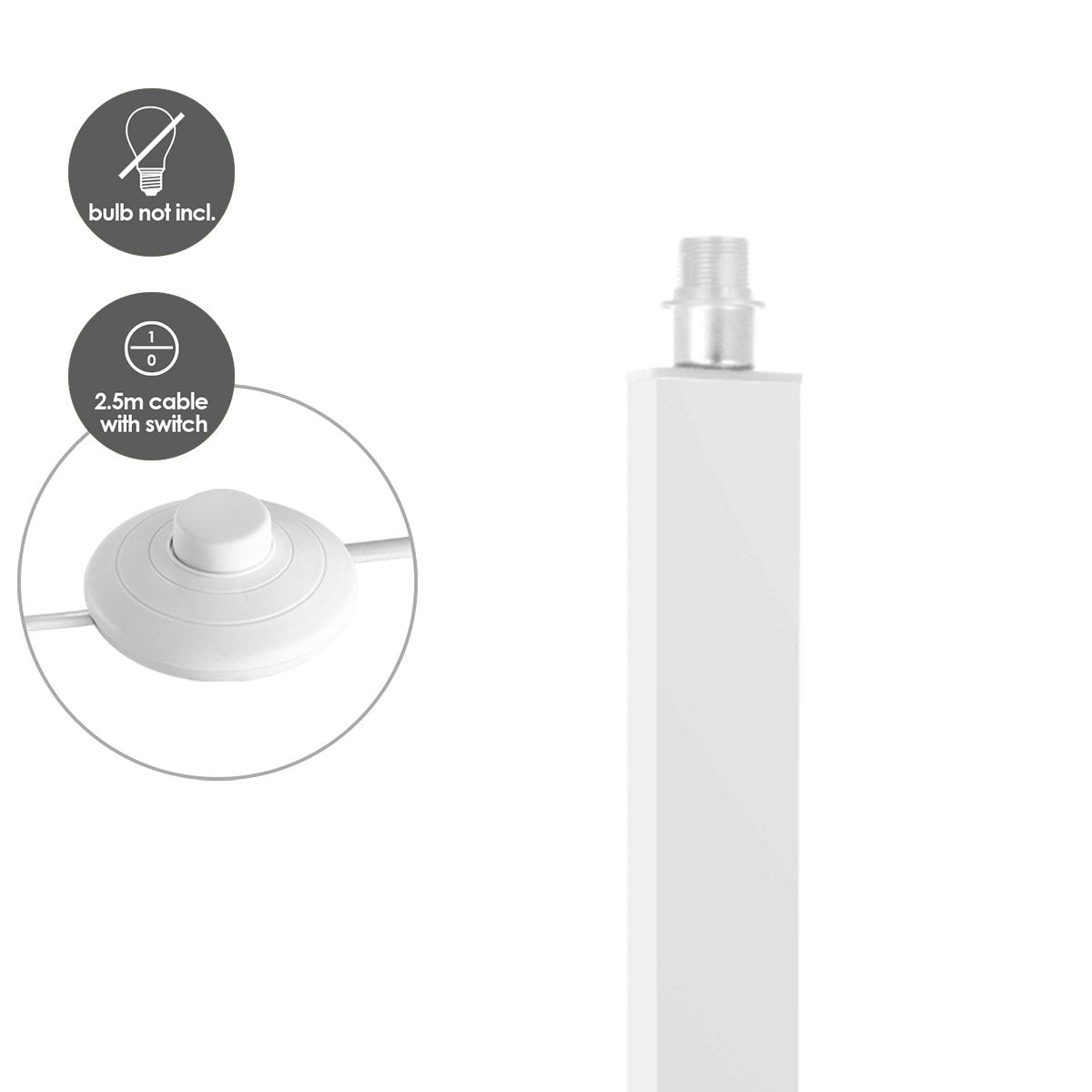 Home Sweet Home Code 155 Vloerlamp Wit - Moderne - 40x30x130 cm