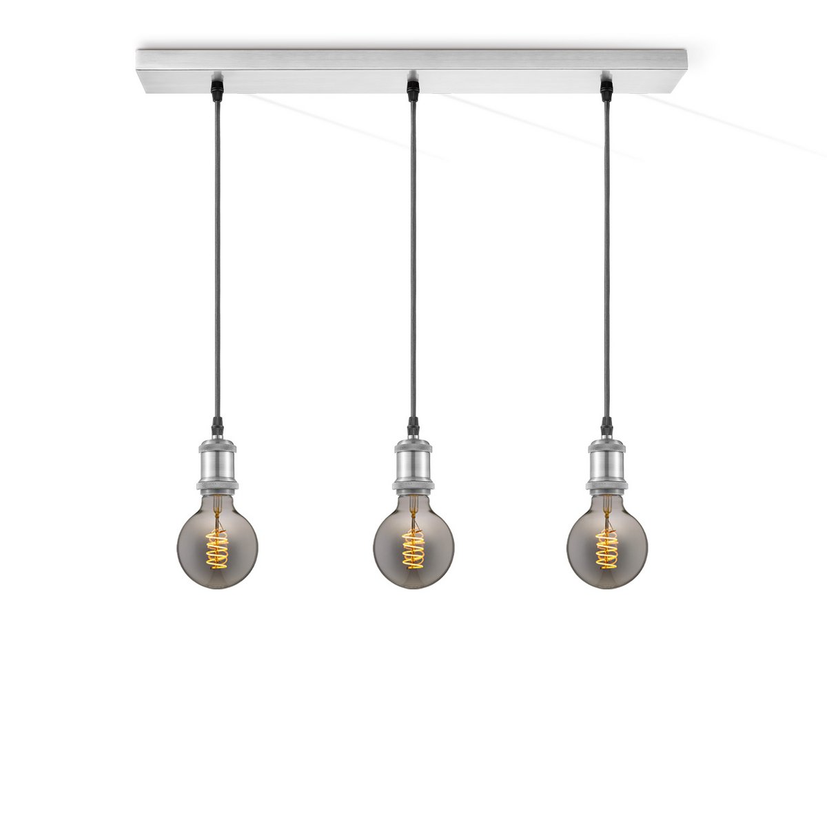 Home Sweet Home hanglamp chroom vintage LED 3L G125 dimbaar E27 rook