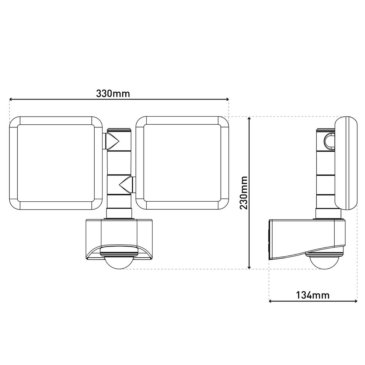 LED externe wandlamp "Jaro" met 360 ° bewegingsdetector, gemaakt van plastic in antraciet, met geïntegreerde LED