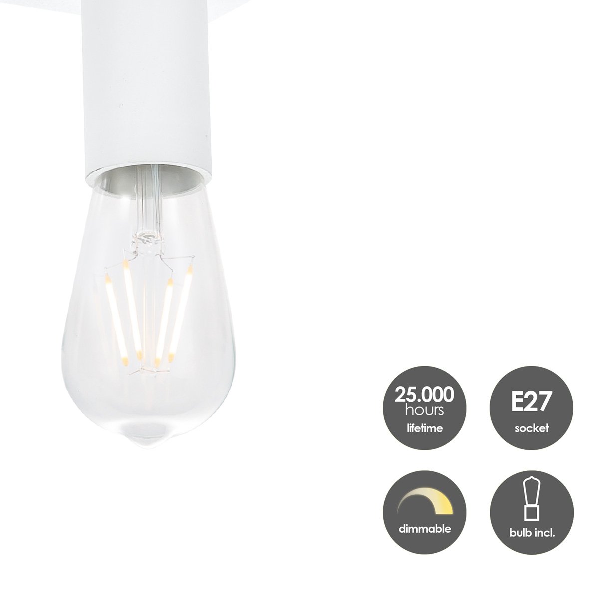 Home Sweet Home Opbouwspot Nitro 3 - incl. dimbare LED lamp - wit