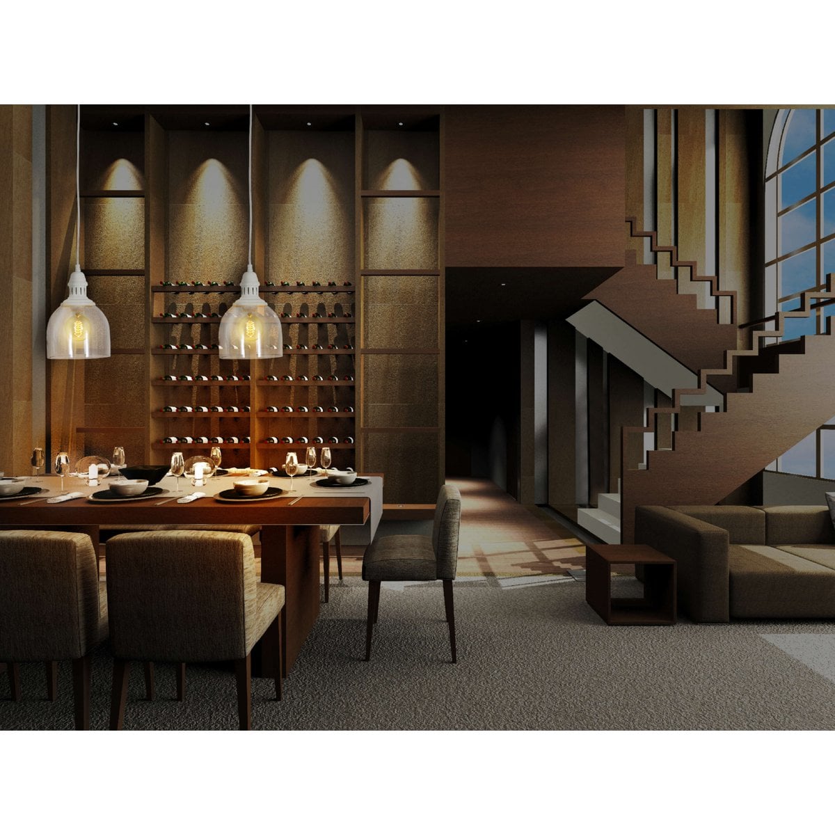 Glazen hanglamp "Mumbai", retro klassiek gemaakt van metaal en glas in wit, E27