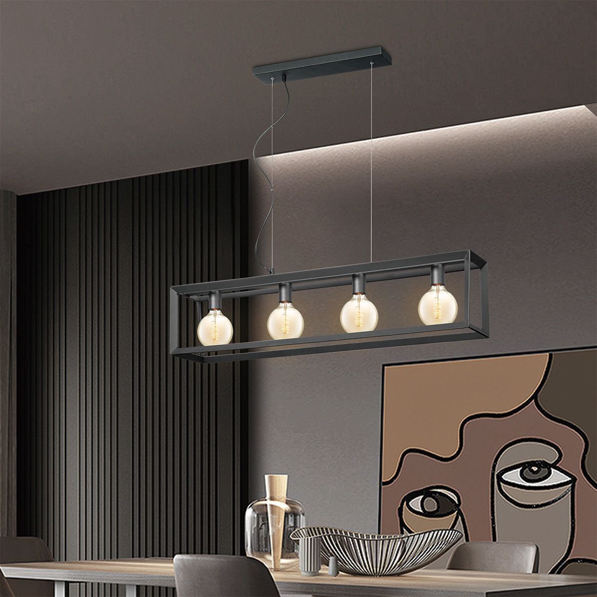 Home Sweet Home Dito Vierkant 4 Lichts Hanglamp Zwart