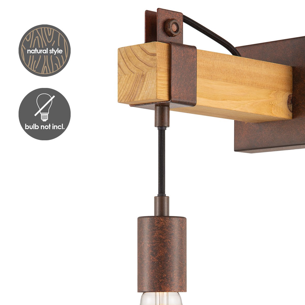 Home Sweet Home Vintage Wandlamp Denton | 10/20/23cm | Roest E27