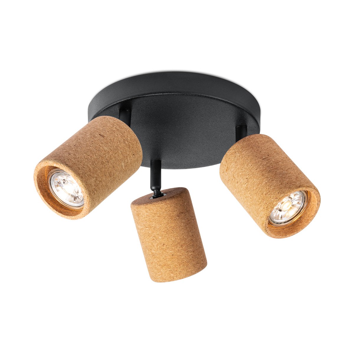 Home Sweet Home LED Opbouwspot Kurk 3 - dimbaar - Rond - zwart