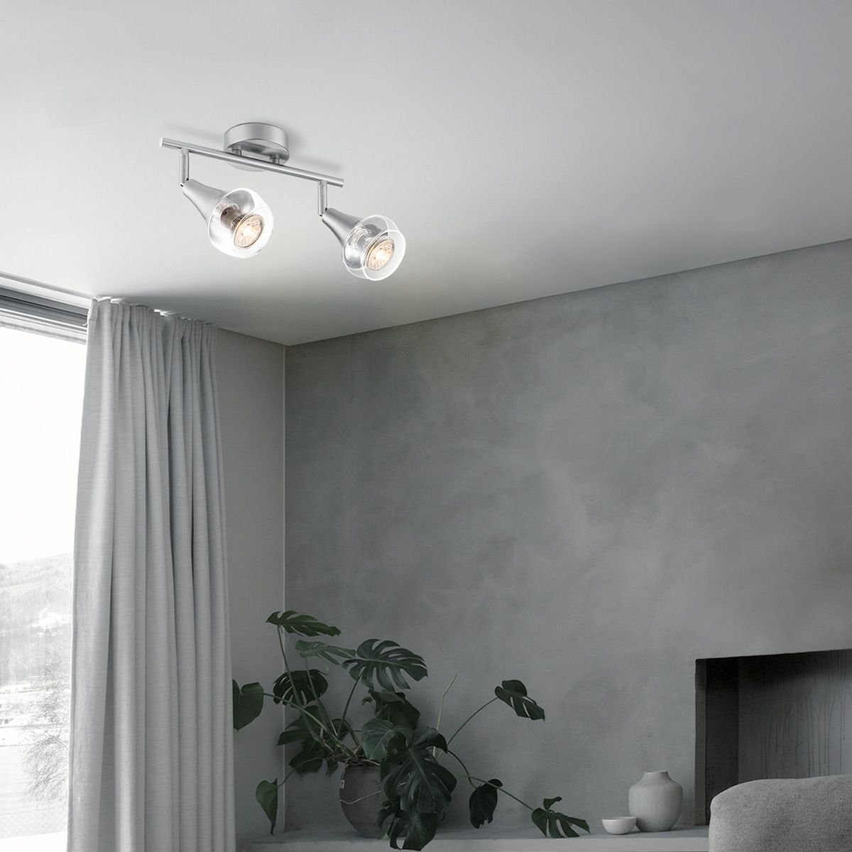 Home Sweet Home LED Opbouwspot Vaya 2 - incl. dimbare LED lamp - staal