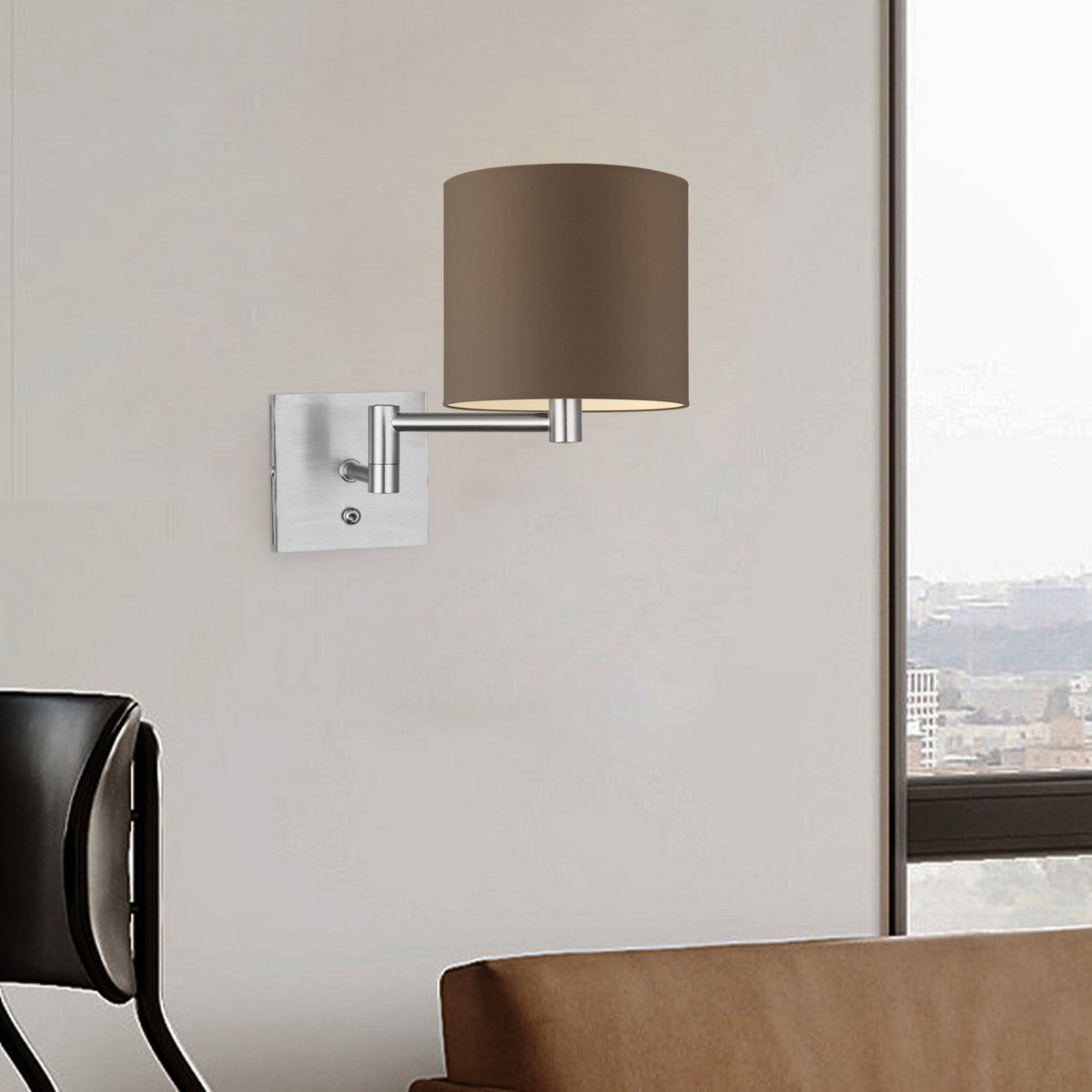 Home Sweet Home Wandlamp - Schommel, E27, taupe Lampenkap 20x17cm