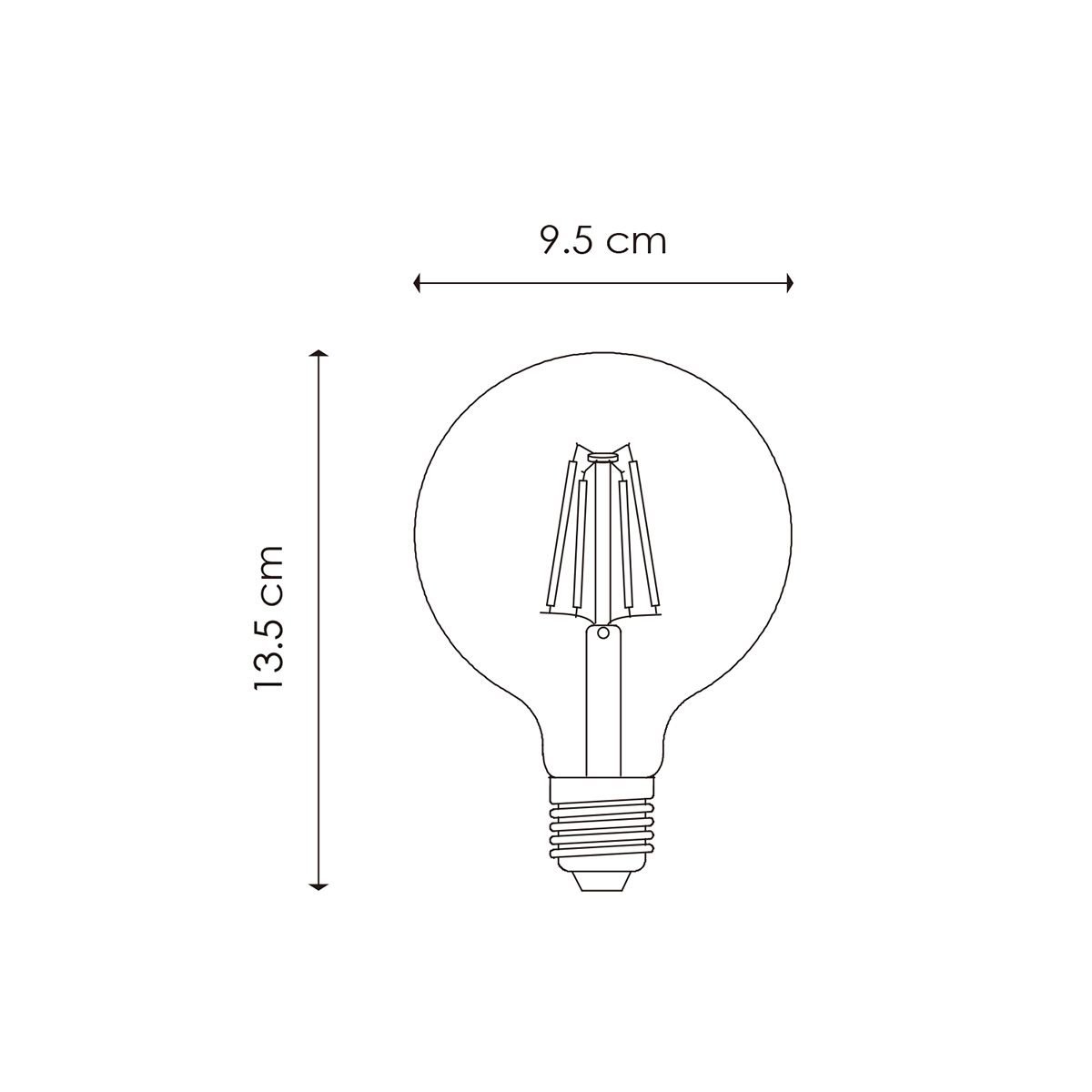 Home Sweet Home dimbare LED Globe Deco E27 G95 6W 700Lm 3000K Helder