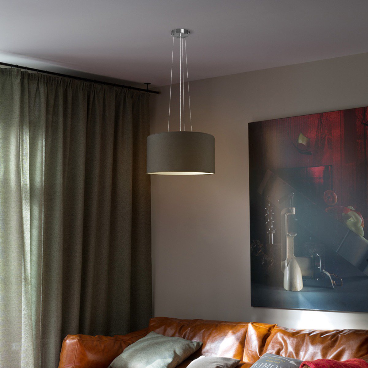Home Sweet Home hanglamp Hover met lampenkap, E27, zwart, 50cm