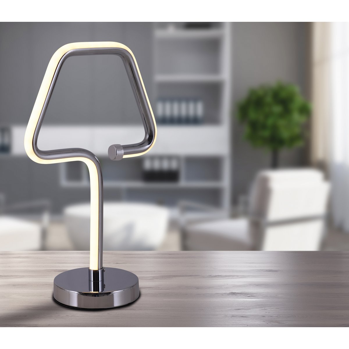 LED tafellamp "Loop Line" h: 30cm chroom