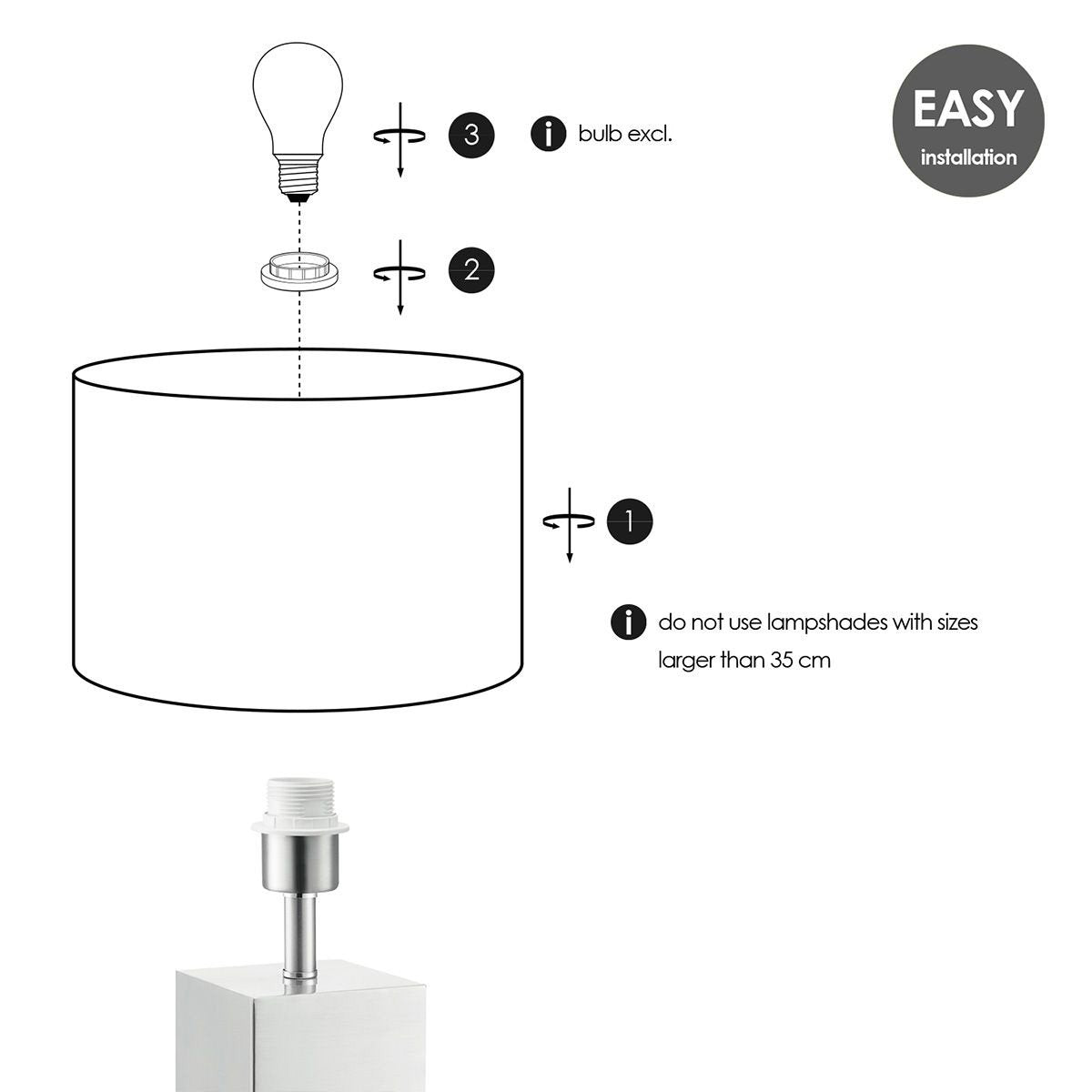 Home Sweet Home tafellamp voet Cilly 11/11/32cm - Geborsteld staal