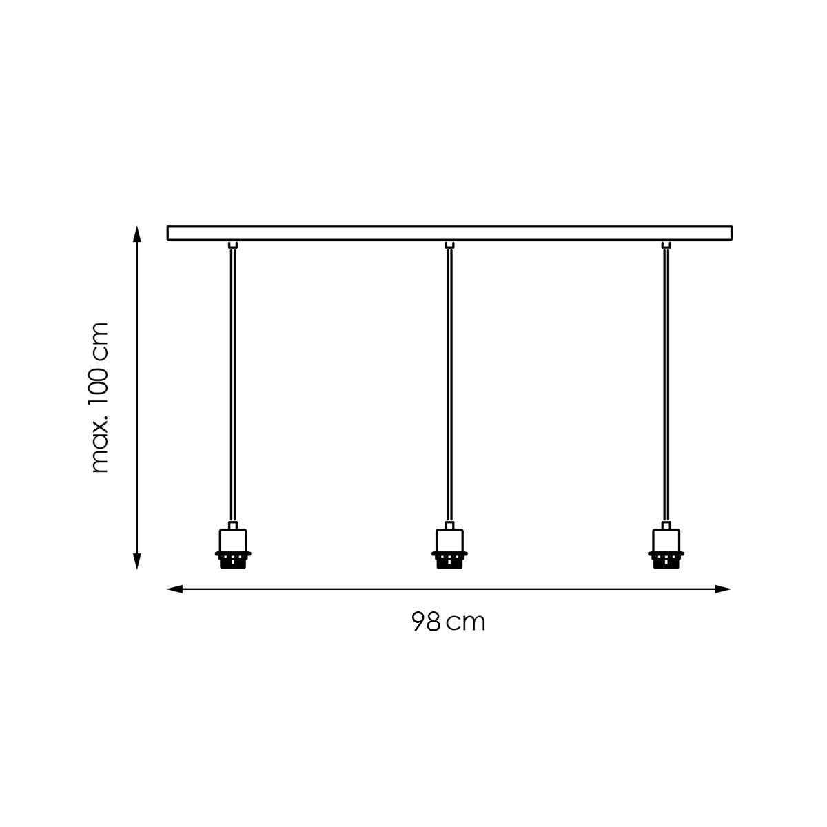 Home Sweet Home hanglamp Beam 3 98/9.5/15-100cm - Geborsteld staal