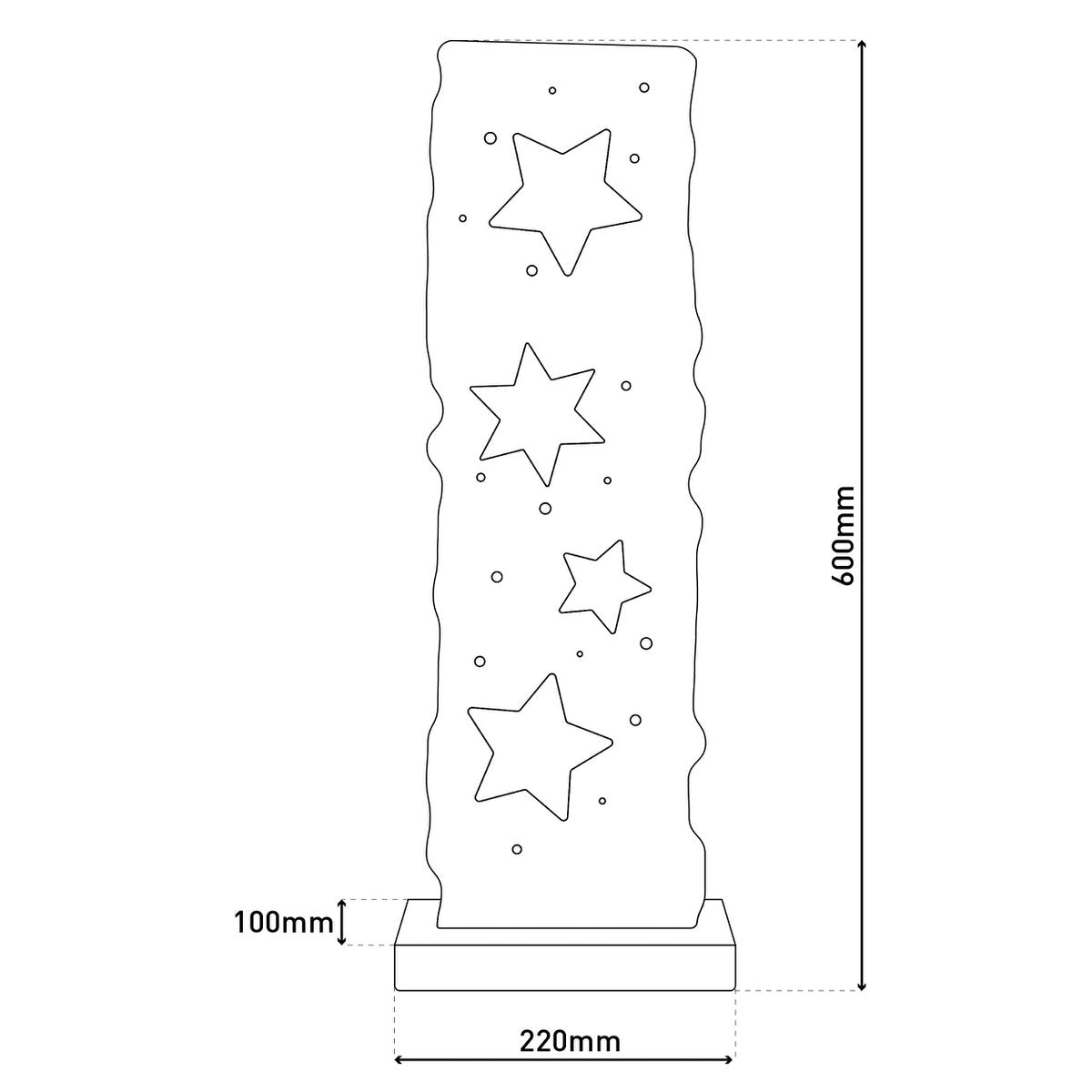 LED Wood-Decolum Moon/Stars 60 cm High Christmas Decorations Made of Wood met stevig ingebouwde LED's