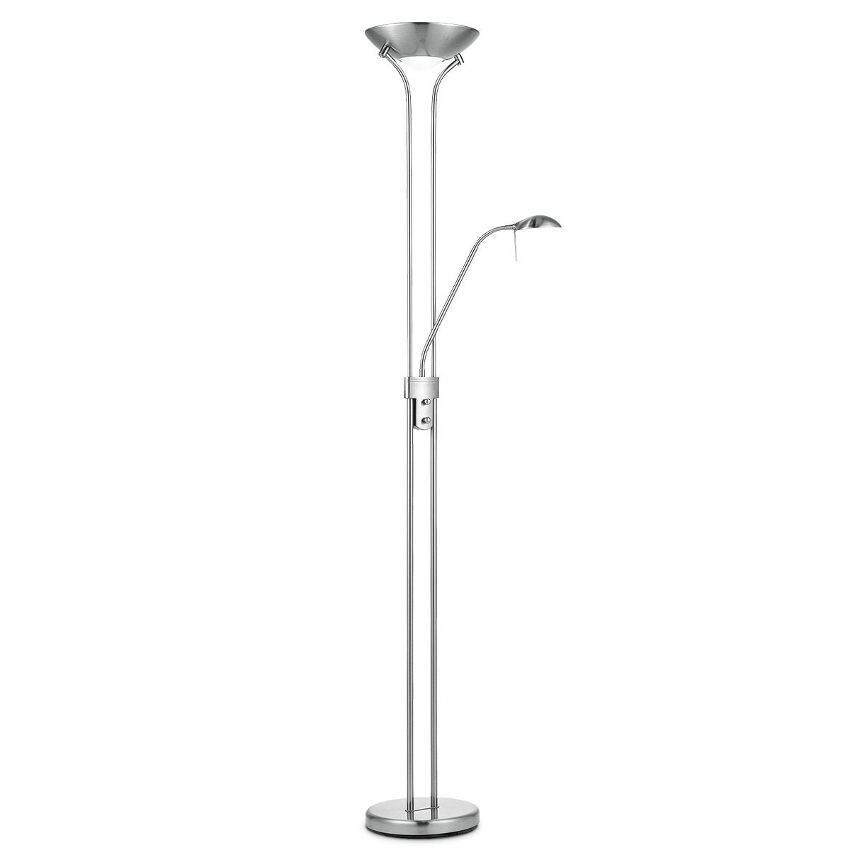 Home Sweet Home LED Uplight Vloerlamp - Klassiek Geborsteld staal