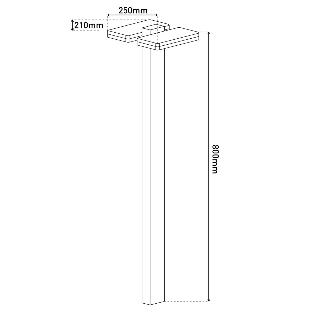 LED Buitenbasis "Clair", gemaakt van metaal in antraciet, met geïntegreerde LED