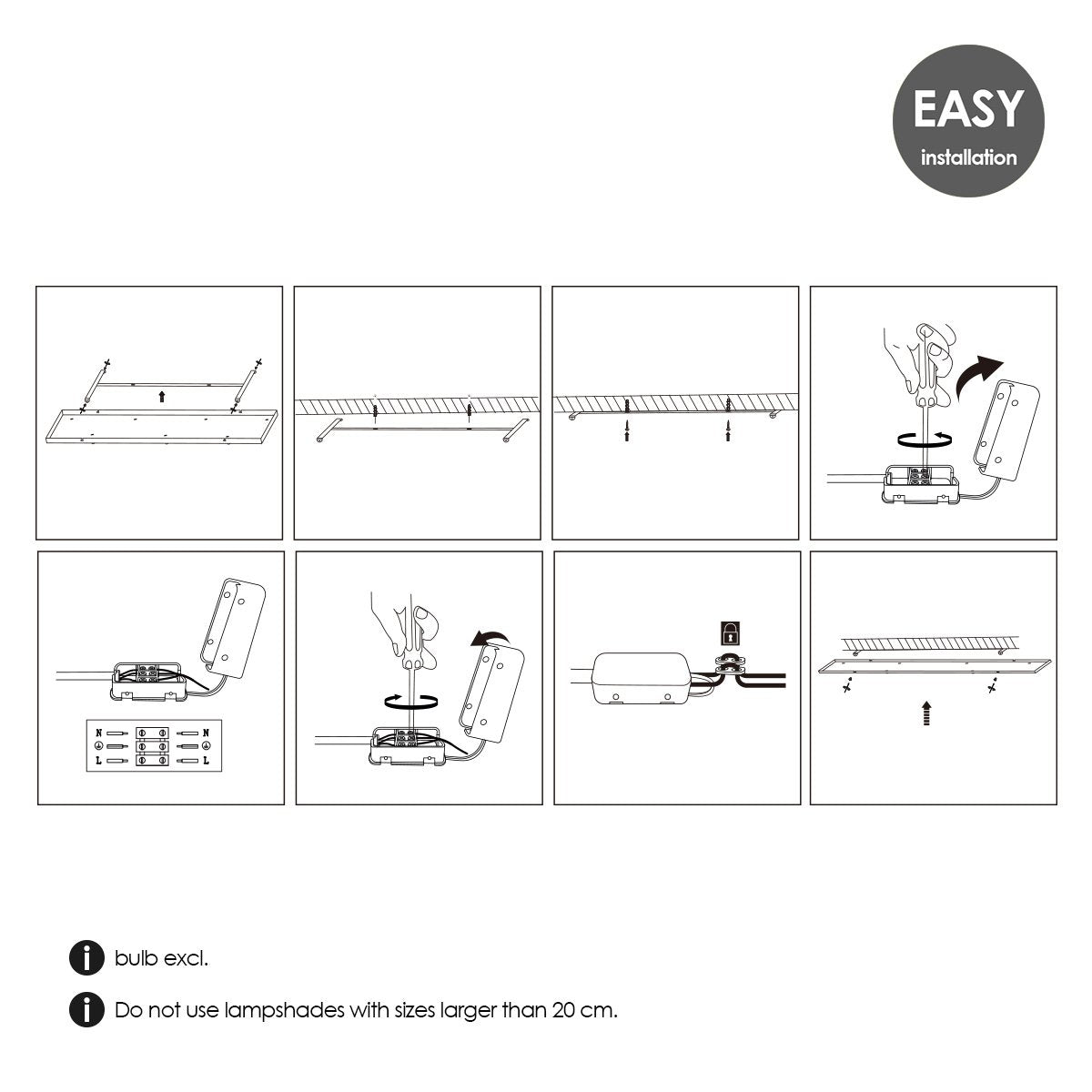 Home Sweet Home Plafondrozet XXL balk metaal zwart 7 lichts