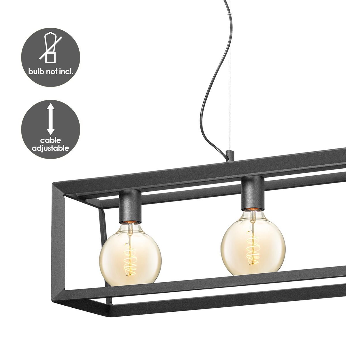 Home Sweet Home Dito Vierkant 4 Lichts Hanglamp Zwart
