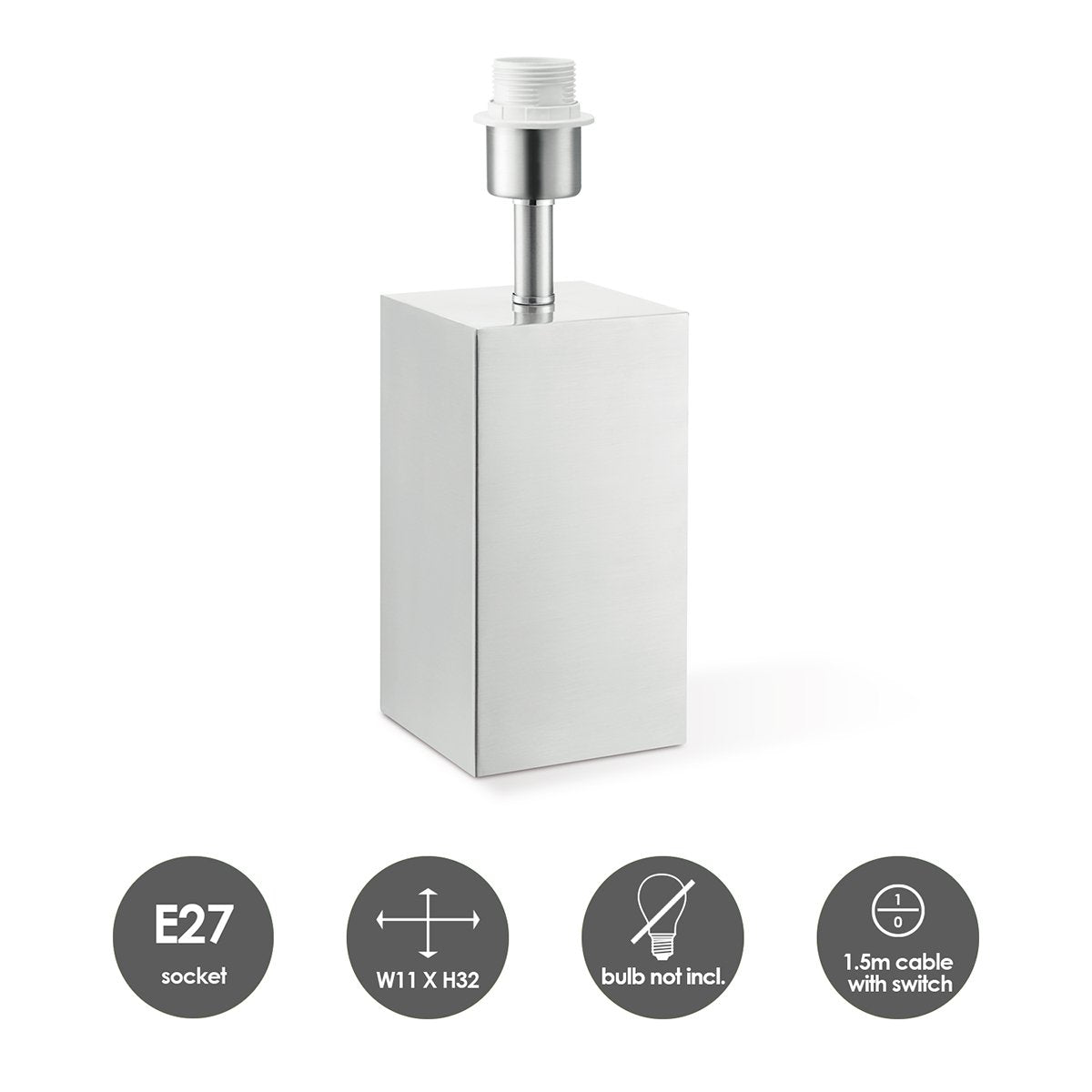 Home Sweet Home tafellamp voet Cilly 11/11/32cm - Geborsteld staal