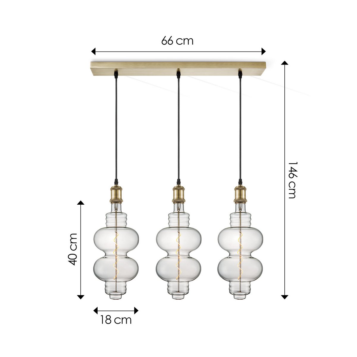 Home Sweet Home hanglamp vintage Diabolo 3 LED lamp dimbaar E27 helder