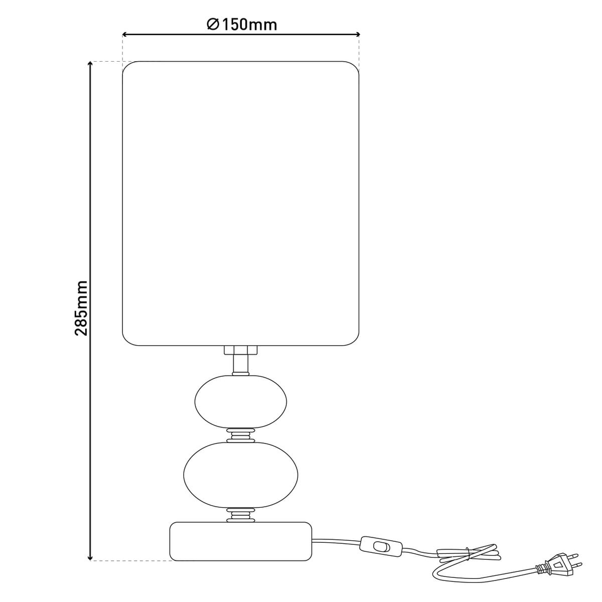 Stof, tafellamp "mali", tafellampje, textiel in zwart, met e14 -aansluiting, voor eetkamer, woonkamer, gang of kantoor, tafellamp voor woonkamer of eetkamer, bedlamp 28,5 cm hoog
