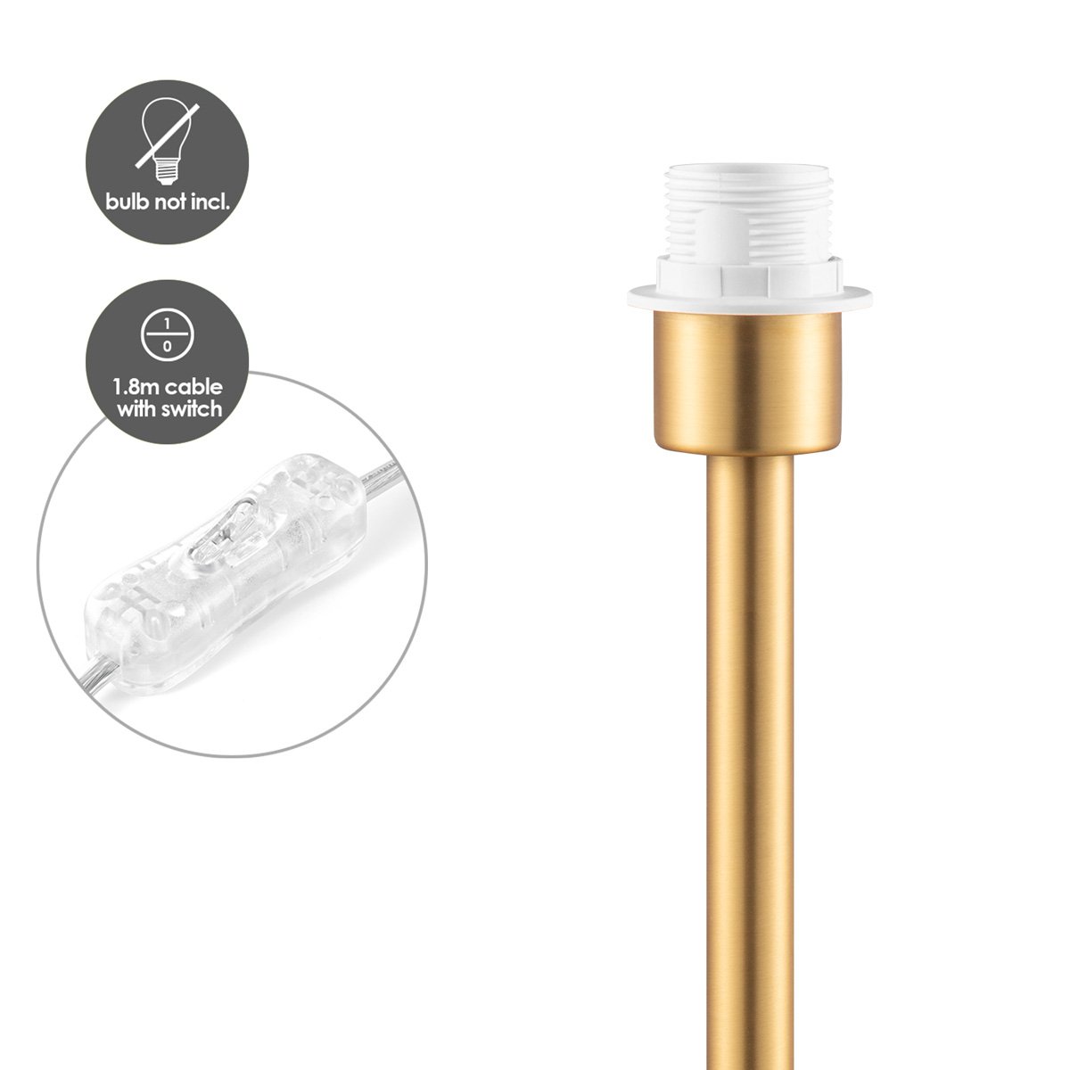 Home Sweet Home tafellamp voet Stick 14/14/39cm - Messing