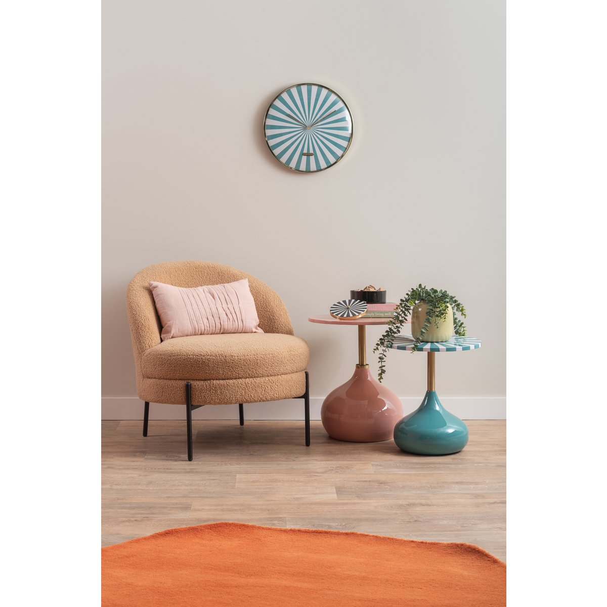 Wandklok Candy Swirl Dome