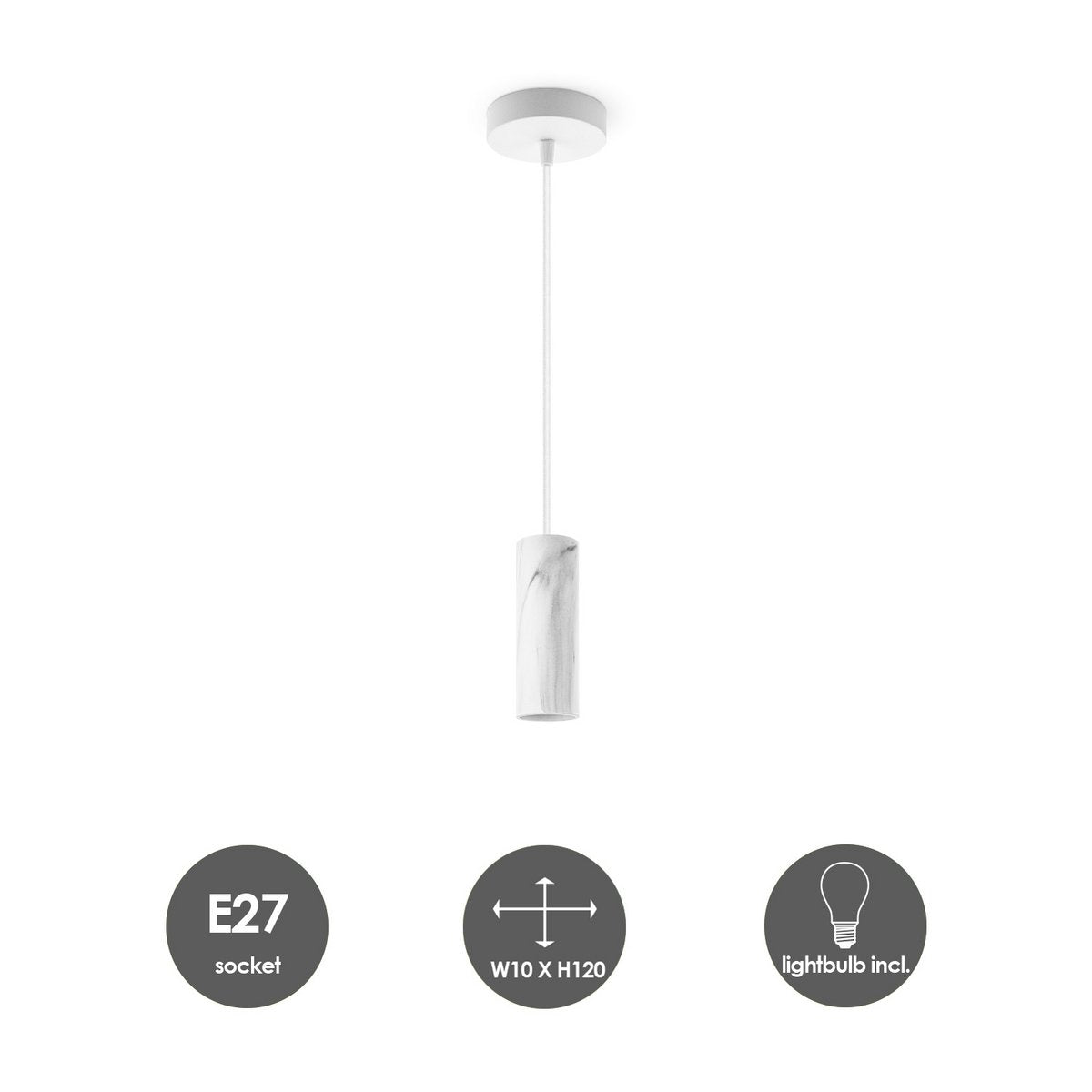 Home Sweet Home hanglamp Marmer Saga Ovaal - G125 - dimbaar E27 amber