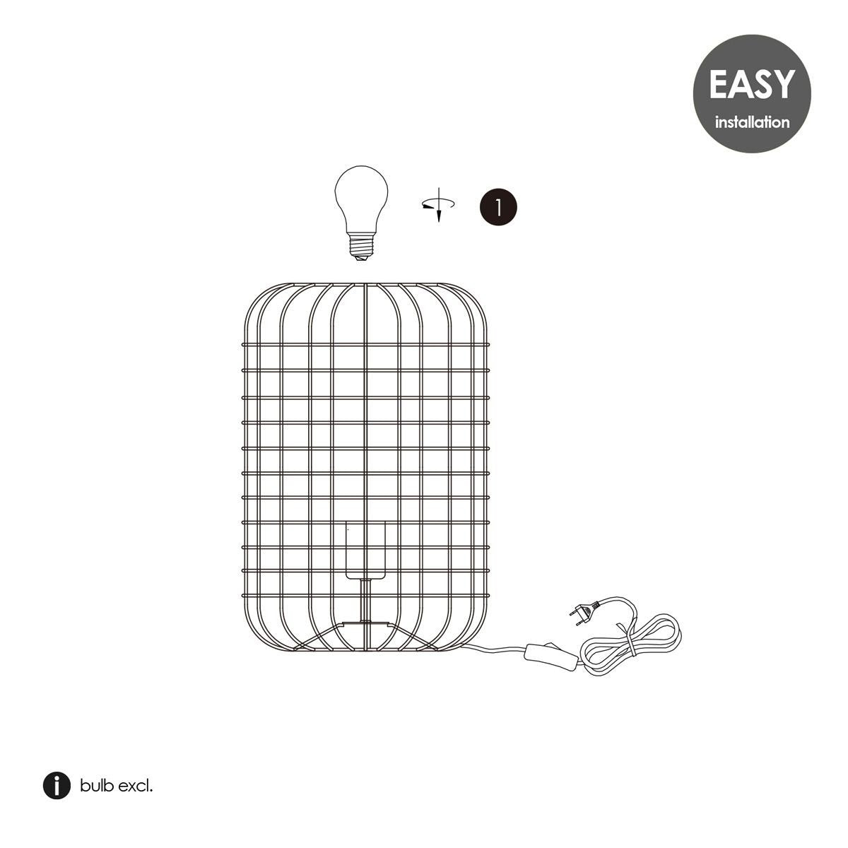 Home Sweet Home tafellamp Netting - Zwart - 26/26/40cm - bedlampje