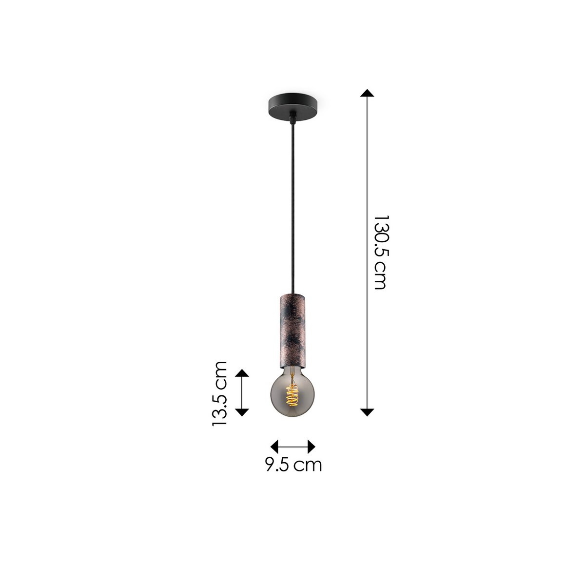 Home Sweet Home hanglamp roest Saga - G125 - dimbaar E27 rook