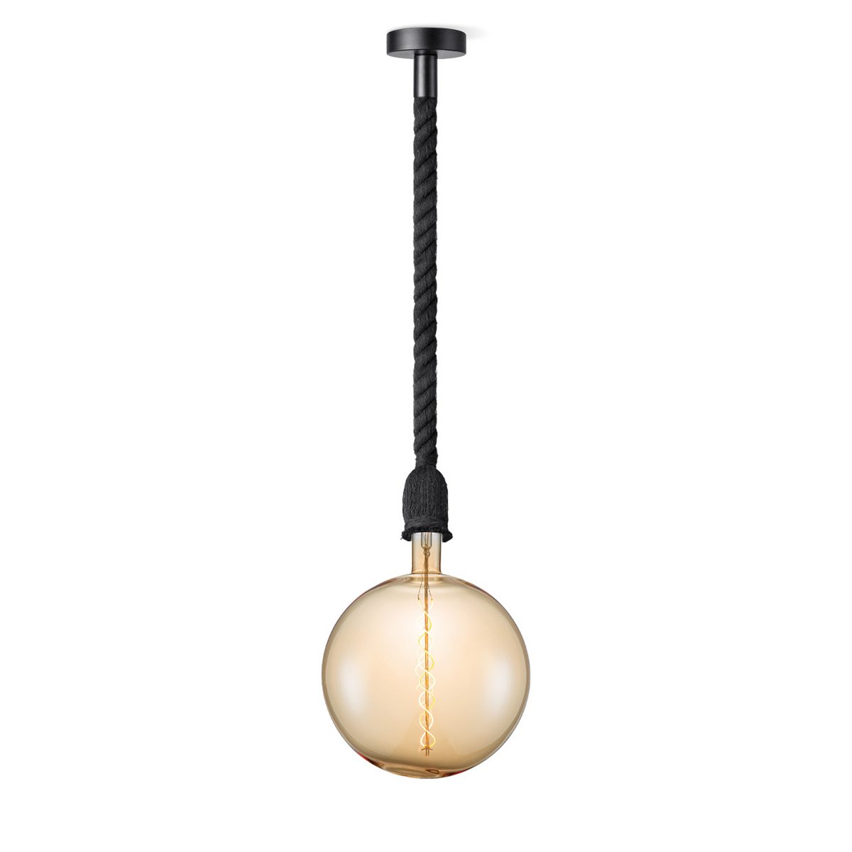 Home Sweet Home hanglamp zwart Leonardo Globe - - dimbaar E27 amber