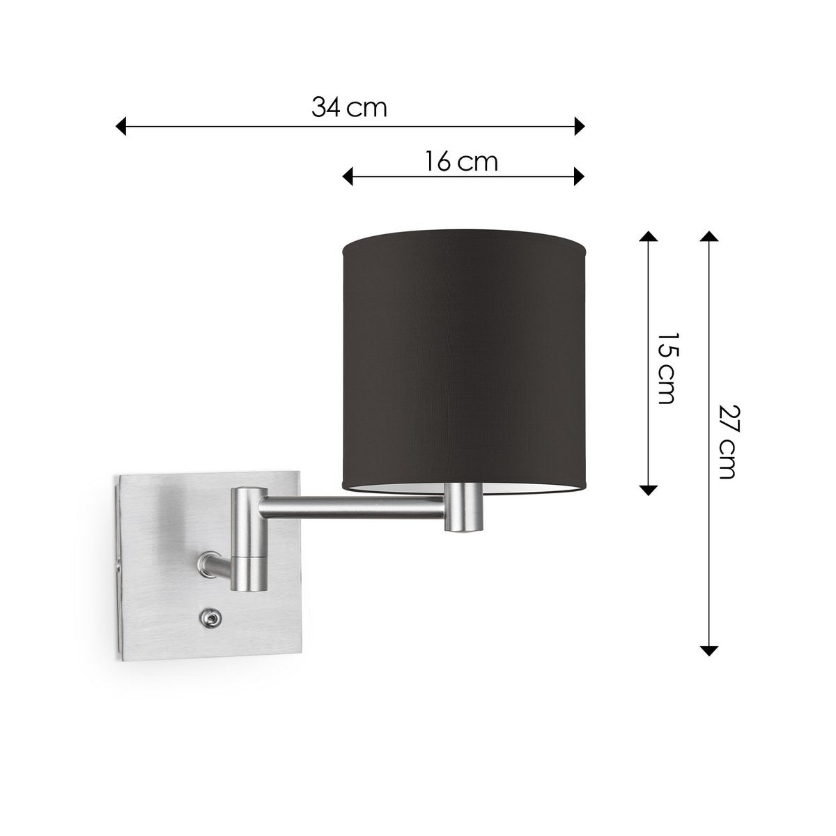 Home Sweet Home Wandlamp - Schommel, E27, chocolade Lampenkap 16x15cm