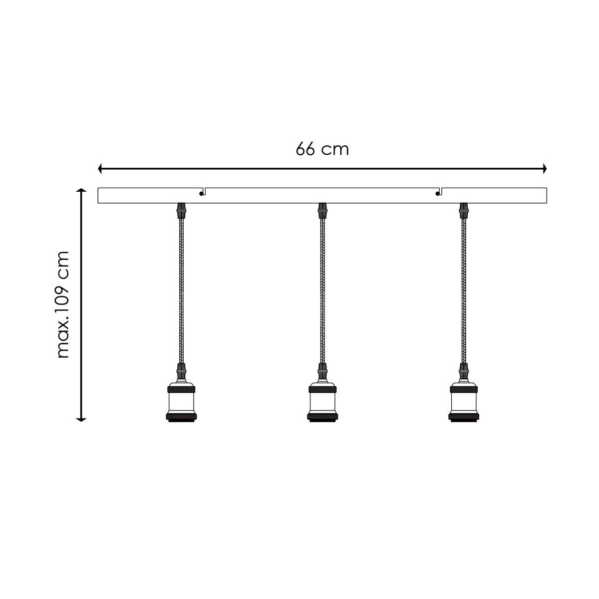 Home Sweet Home Hanglamp Basic Vintage - Geborsteld staal -66x12x109cm