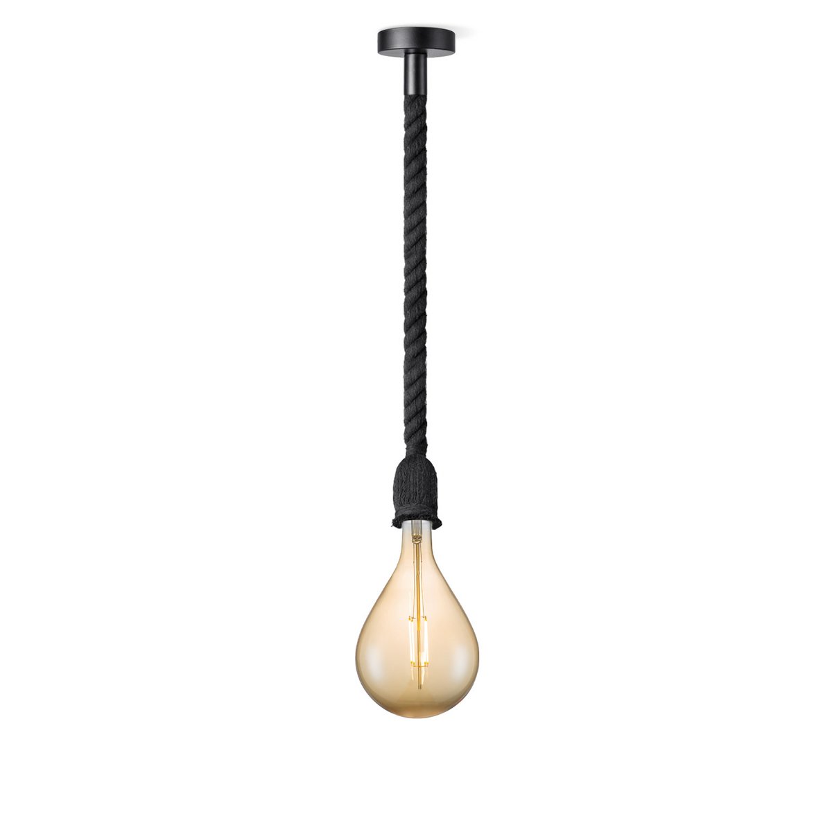 Home Sweet Home hanglamp zwart Leonardo Pear G160 dimbaar E27 amber