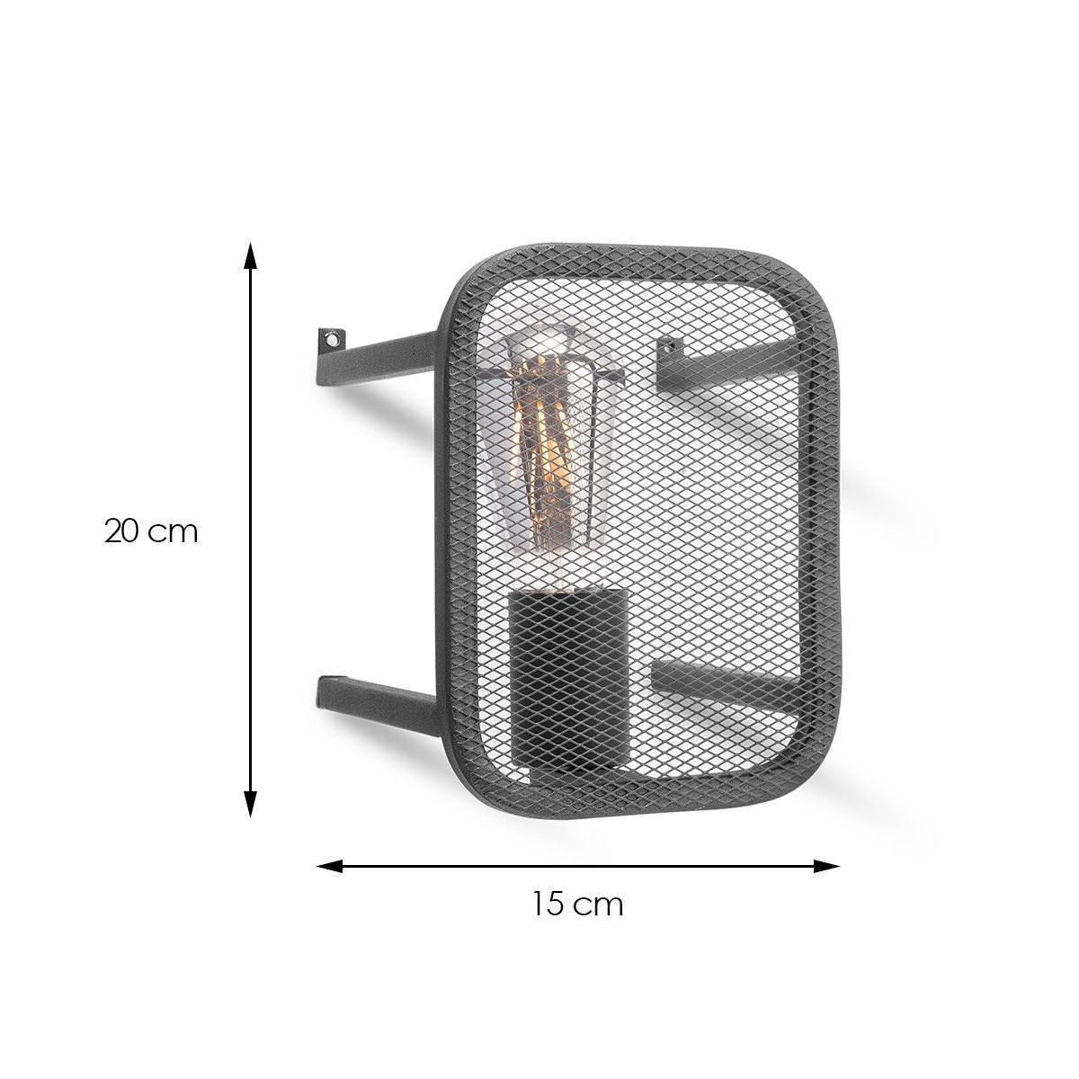 Home Sweet Home Moderne Wandlamp Weave | 15/15/20cm | Zwart | E27